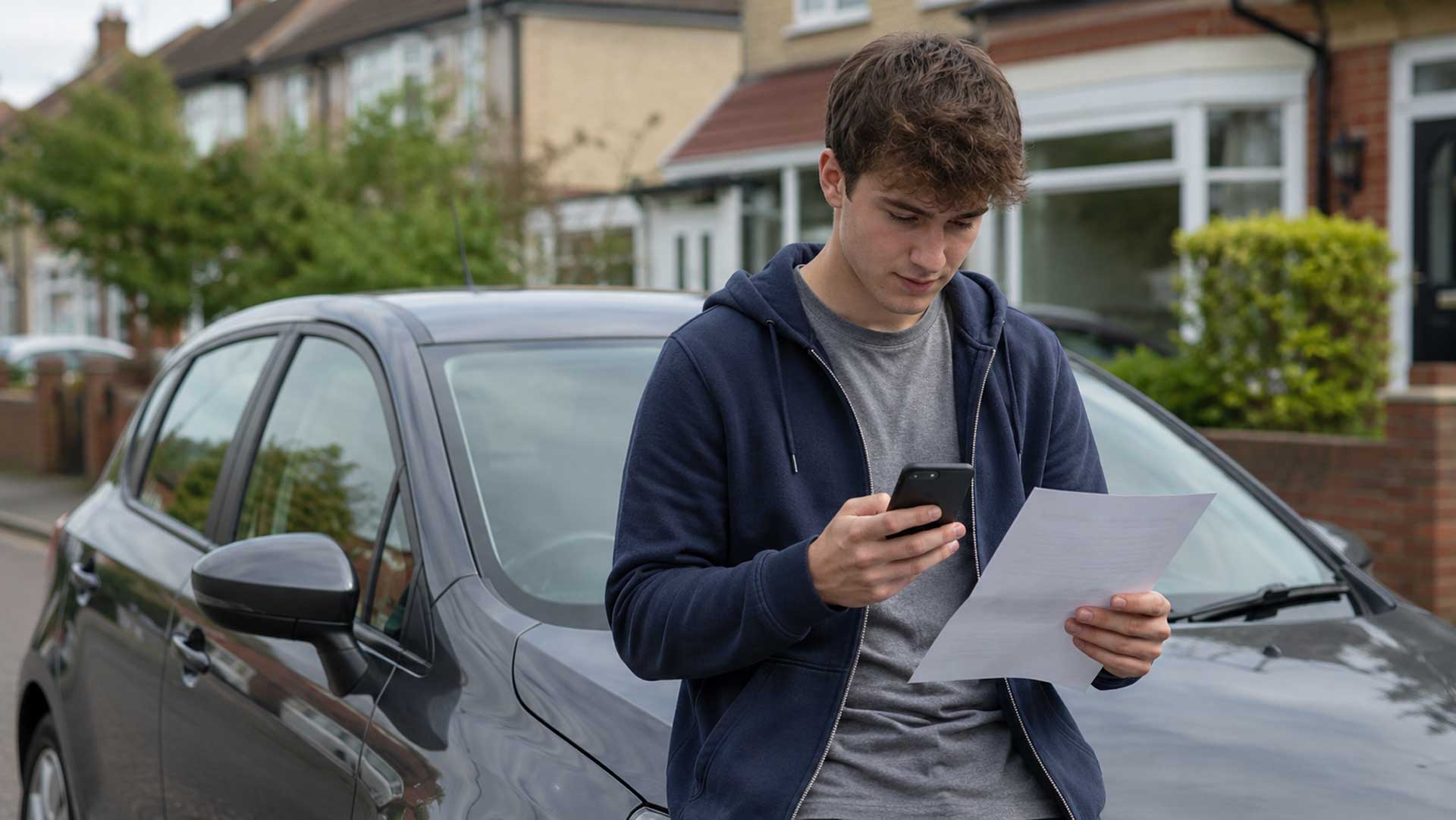 Everyday British new-driver scene